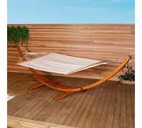 Charles Bentley 3M Garden Hammock With Wooden Arc Stand One Person - Cream Charles Bentley Cream