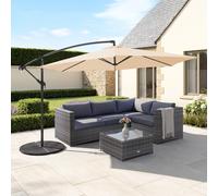 Charles Bentley 3m Hanging Banana Cantilever Garden Umbrella