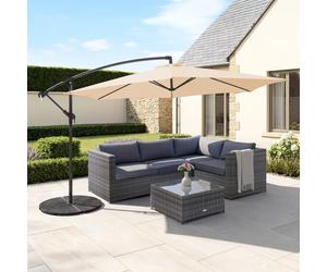 Charles Bentley 3m Hanging Banana Cantilever Garden Umbrella