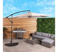 Charles Bentley 3m Hanging Banana Cantilever Patio Garden Umbrella in Light Grey Charles Bentley Light Grey