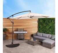 3m Hanging Banana Cantilever Patio Garden Umbrella Charles Bentley Off White One Size