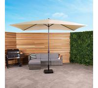 Charles Bentley Rectangular Garden Parasol 3M x 2M, Beige
