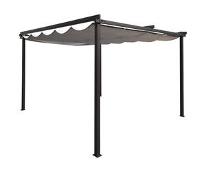 Charles Bentley 3M x 3M Premium Canopy Gazebo Awning Shade - Light Grey