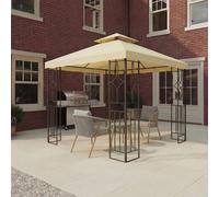 Charles Bentley 3Mx3M Steel Art Outdoor Gazebo Luxury Metal Frame Marquee Cream