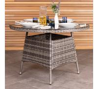 Charles Bentley 4 Seater Round Rattan Dining Table - Grey / Natural Charles Bentley Grey