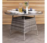 Charles Bentley Rattan 4 Seater Dining Table Grey - Wilko