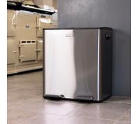 30L/40L/60L Double Compartment Kitchen Bin Charles Bentley Silver Medium