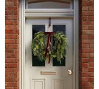 Charles Bentley 55Cm Christmas Wreath With Red Bow & Bells