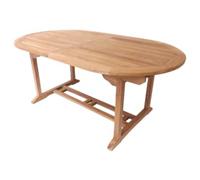 Charles Bentley Solid Wooden Teak Garden Patio Oval 6-8 Seater Extendable Table