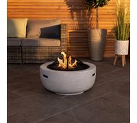Charles Bentley 60Cm Round Magnesia Fire Pit With Mesh Cover Cooking Grill