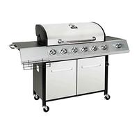 Charles Bentley 7 Burner Gas BBQ Barbecue, Silver 152.5x110cm
