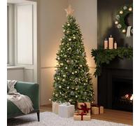 Charles Bentley 7ft Slimline Faux Nordic Spruce Christmas Tree, Green
