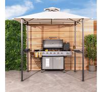 Charles Bentley 8 X 5Ft Steel Grill Gazebo Outdoor Tent Shelter in Beige Charles Bentley Beige
