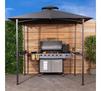 Charles Bentley 8 X 5Ft Steel Grill Gazebo Outdoor Tent Shelter - Beige & Grey Grey