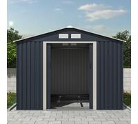 Charles Bentley 8Ft X 10Ft Metal Garden Storage Outdoor Shed Zinc Frame Grey