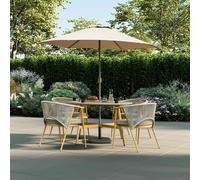 Charles Bentley Almada Rope Weave 4 Seater Dining Set, Grey