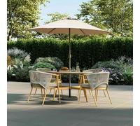 Charles Bentley Almada Rope Weave 4 Seater Dining Set, Grey