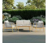 Charles Bentley Almada 4 Seater Lounge Set in Grey | Size: 4 Person Charles Bentley Grey 4 Person