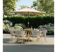 Charles Bentley Almada 6 Seater Dining Set Wood Effect Frame