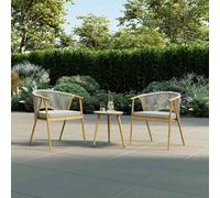 Charles Bentley Almada Bistro Set Wood Effect Frame