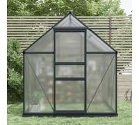 Charles Bentley Aluminium Frame Polycarbonate Greenhouse Grey 6 x 6.1ft Charles Bentley Grey