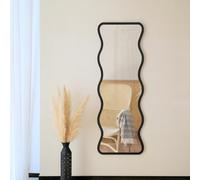 CHARLES BENTLEY Amsterdam Wavy Garden Wall Mirror Iron, Black, 170 x 60 cm