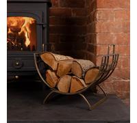 Charles Bentley Antique Gold Coloured Folding Log Holder 35X31X41Cm