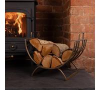 Charles Bentley Antique Gold Coloured Folding Log Holder 35x31x41cm | Size: 35 x 31 x 41 cm Charles Bentley Gold 35 x 31 x 41 cm