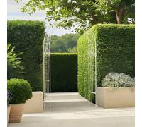 Charles Bentley Antique White Leaf Design Rustic Metal Garden Arch Charles Bentley White