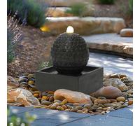 CHARLES BENTLEY Arno Water Feature, Sphere Design, Built-In LED Lights, Mains Powered, Weatherproof, Frost Resistant, UV Resistant, Modern Outdoor