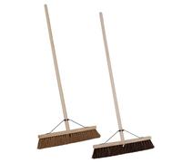 Charles Bentley Bassine and Coco Broom Set of 2, 4ft Handle, 45x6x127cm