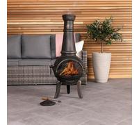 Bentley 120cm Extra-Large Open Bowl Mesh Cast Iron and Steel Chiminea Patio Heater Black