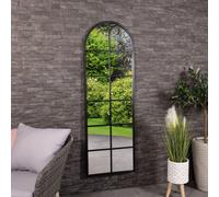 CHARLES BENTLEY Bern Arch Garden Wall Mirror, Iron, Black, 165 x 55 cm