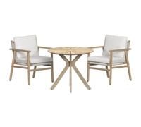 Charles Bentley Bistro Set Acacia and Weave with Cushions