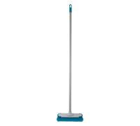CHARLES BENTLEY Broom, Blue, Soft, Indoor Broom, Metal Handle, Broom Head, Soft Flagged Bristles, Rubber Bumpers, Strong, Robust Handle, Hanging Hook, Practical (120x14x14cm)