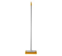 CHARLES BENTLEY Broom, Yellow, Soft, Indoor Broom, Metal Handle, Broom Head, Soft Flagged Bristles, Rubber Bumpers, Strong, Robust Handle, Hanging Hook, Practical (120x14x14cm)