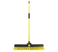 CHARLES BENTLEY BULLDOZER Yard Broom Sweeper Heavy Duty Industrial With Detachable Handle, Soft Grip, Soft And Stiff PVC Bristles, 24 Inch Broom Head, Sturdy, Lightweight (156x64cm)