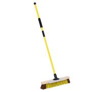CHARLES BENTLEY BULLDOZER PRO 18" Heavy Duty Broom Scraper Bassine & Recycled PET Bristles Telescopic Handle Made in Britain Outdoor Cleaning Garden Patio Driveway 45x6x132cm