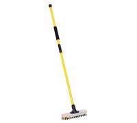 CHARLES BENTLEY BULLDOZER PRO Deck Scrub Recycled PET Castle Fill Bristles Telescopic Handle Scraper Made in Britain Outdoor Cleaning Patio Decking Garden Paths 28x8.4x132cm