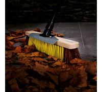 CHARLES BENTLEY BULLDOZER PRO 18" Heavy Duty Broom Scraper Bassine & Recycled PET Bristles Telescopic Handle Made in Britain Outdoor Cleaning Garden Patio Driveway 45x6x132cm