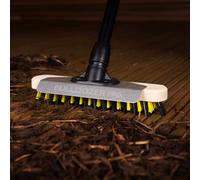 CHARLES BENTLEY BULLDOZER PRO Deck Scrub Recycled PET Castle Fill Bristles Telescopic Handle Scraper Made in Britain Outdoor Cleaning Patio Decking Garden Paths 28x8.4x132cm