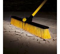 CHARLES BENTLEY BULLDOZER Yard Broom Sweeper Heavy Duty Industrial With Detachable Handle, Soft Grip, Soft And Stiff PVC Bristles, 24 Inch Broom Head, Sturdy, Lightweight (156x64cm)