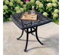 Cast Aluminium Black Side Table Patio Poolside Garden Furniture Charles Bentley Black One Size