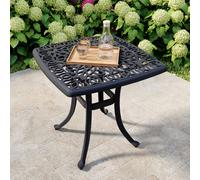 Charles Bentley Cast Aluminium Garden Side Table, Black