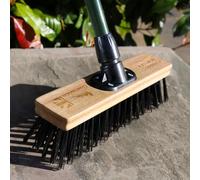 Charles Bentley Charnwood 12" Stiff PVC Broom for Sweeping, Natural Wood