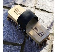 CHARLES BENTLEY Hand Scrub, Charnwood, 8 inch, Scrubbing Brush, for Garden & Outdoor, Maintenance, Premium Brushware, Green, FSC Certified Bassine Wood, Stiff Bassine Bristles, Hand Strap (21x7x5cm)