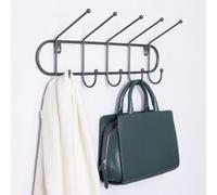 Charles Bentley Charnwood Contemporary Ten Hook Dark Grey Mounted Iron Coat Rack Inside/outside