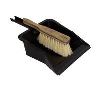 CHARLES BENTLEY Dustpan & Brush Set, Charnwood, Dustpan & Tampico Hand Brush Set, for Garden & Outdoor, Maintenance, Premium Brushware, Green, FSC Certified Wood, Ridges, Soft Bristles (43x31x10cm)