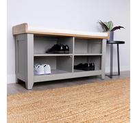Charles Bentley Charnwood Hallway Bench with Open Shoe Tidy Free Standing Grey 20kg Charles Bentley Grey