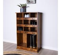 Charles Bentley Charnwood Large Wooden Shoe & Boot Locker Free Standing Black & Brown 24kg Charles Bentley Brown
